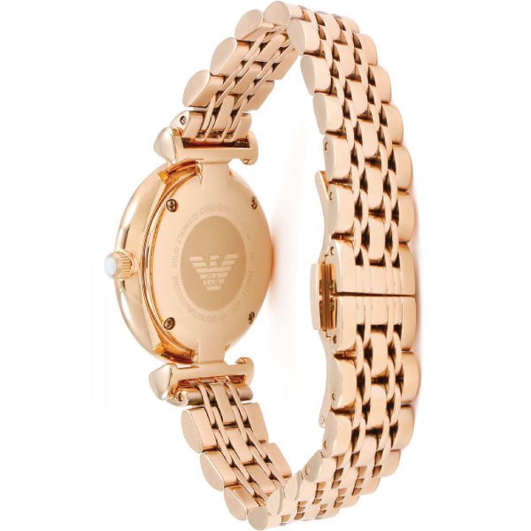  Shop Authentic Emporio Armani Gianni T Bar Mother of Pearl Rose Gold Stainless Steel Strap Watch For Women - AR1909 - Luxxuri