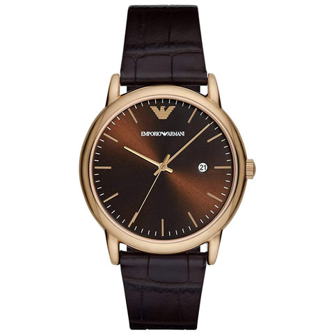  Shop Authentic Emporio Armani Luigi Classic Brown Dial Brown Leather Strap Watch For Men - AR2503 - Luxxuri