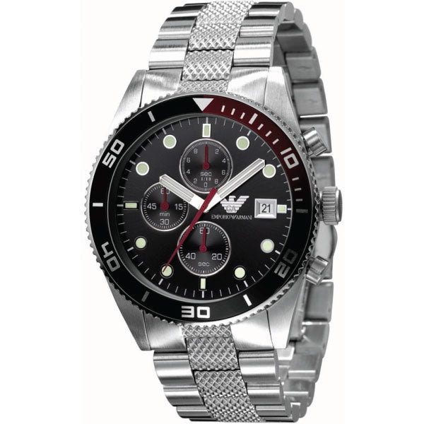  Shop Authentic Emporio Armani Chronograph Black Dial Silver Stainless Steel Watch For Men - AR5855 - Luxxuri