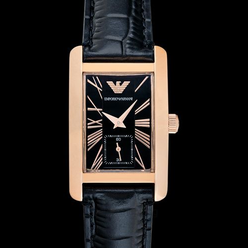  Shop Authentic Emporio Armani Classic Black Dial Black Leather Strap Watch For Women - AR0169 - Luxxuri