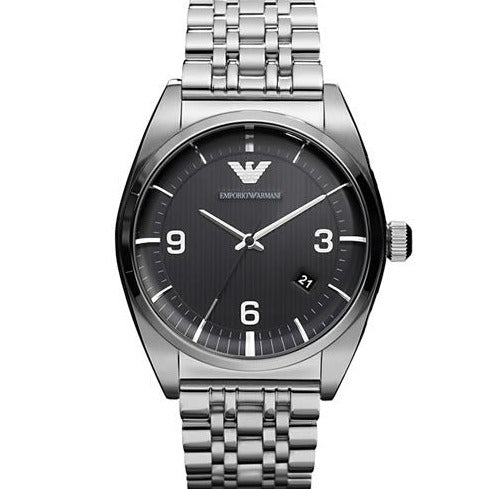 Shop Authentic Emporio Armani Classic Analog Black Dial Silver Steel Strap Watch For Men - AR0369 - Luxxuri