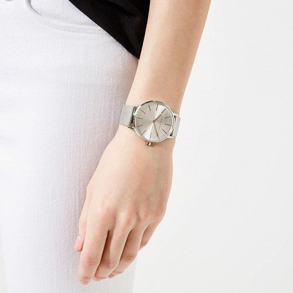  Shop Authentic Armani Exchange Lola Analog Silver Dial Silver Mesh Strap Watch For Women - AX5535 - Luxxuri