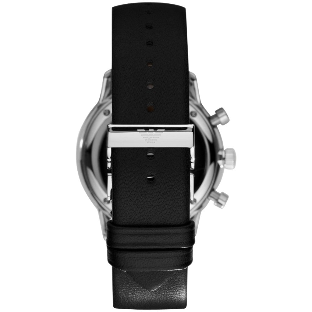  Shop Authentic Emporio Armani Gianni White Dial Black Leather Strap Watch For Men - AR0385 - Luxxuri