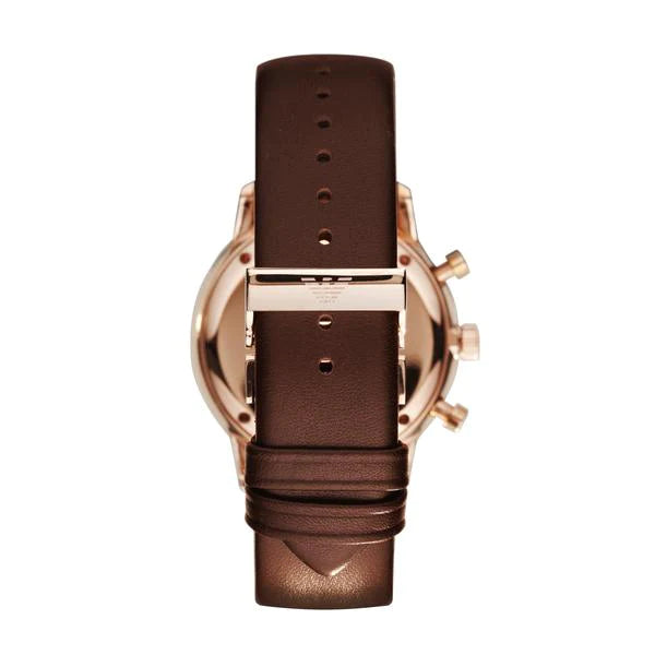  Shop Authentic Emporio Armani Classic Chronograph Brown Dial Brown Leather Strap Watch For Men - AR0387 - Luxxuri
