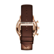  Shop Authentic Emporio Armani Classic Chronograph Brown Dial Brown Leather Strap Watch For Men - AR0387 - Luxxuri