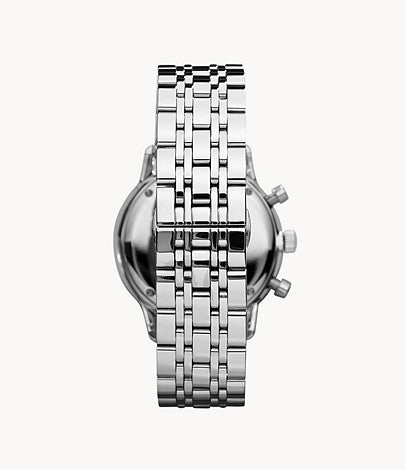  Shop Authentic Emporio Armani Chronograph Black Dial Silver Steel Strap Watch For Men - AR0389 - Luxxuri