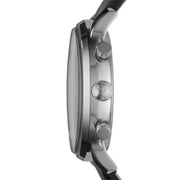  Shop Authentic Emporio Armani Gianni Chronograph Black Dial Black Leather Strap Watch For Men - AR0397 - Luxxuri