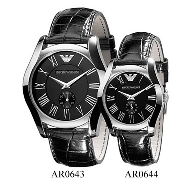  Shop Authentic Emporio Armani Velente Black Dial Black Leather Strap Watch For Women - AR0644 - Luxxuri
