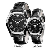  Shop Authentic Emporio Armani Velente Black Dial Black Leather Strap Watch For Women - AR0644 - Luxxuri