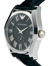  Shop Authentic Emporio Armani Valente Black Dial Black Leather Strap Watch For Men - AR0643 - Luxxuri