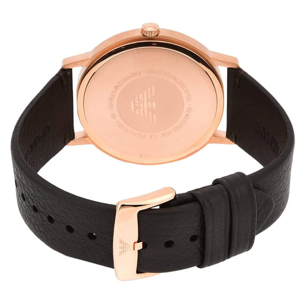  Shop Authentic Emporio Armani Dress Quartz White Dial Brown Leather Strap Watch For Men - AR11011 - Luxxuri