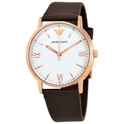  Shop Authentic Emporio Armani Dress Quartz White Dial Brown Leather Strap Watch For Men - AR11011 - Luxxuri