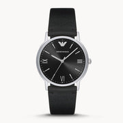  Shop Authentic Emporio Armani Kappa Analog Quartz Black Dial Black Leather Strap Watch For Men - AR11013 - Luxxuri