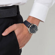  Shop Authentic Emporio Armani Lambda Chronograph Blue Dial Blue Leather Strap Watch For Men - AR11018 - Luxxuri