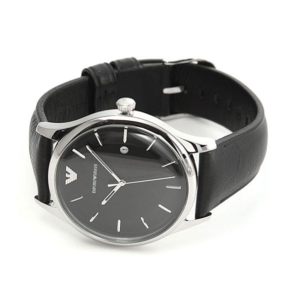  Shop Authentic Emporio Armani Lambda Classic Quartz Black Dial Black Leather Strap Watch For Men - AR11020 - Luxxuri