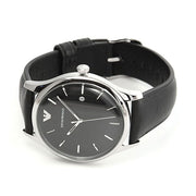  Shop Authentic Emporio Armani Lambda Classic Quartz Black Dial Black Leather Strap Watch For Men - AR11020 - Luxxuri