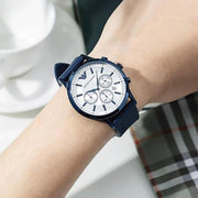  Shop Authentic Emporio Armani Renato Chronograph Silver Dial Blue Silicone Strap Watch For Men - AR11026 - Luxxuri