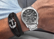 Shop Authentic Emporio Armani Valente Chronograph Quartz Black Dial Silver Steel Strap Watch For Men - AR11083 - Luxxuri