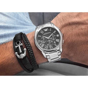  Shop Authentic Emporio Armani Valente Chronograph Quartz Black Dial Silver Steel Strap Watch For Men - AR11083 - Luxxuri