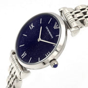  Shop Authentic Emporio Armani Gianni T Bar Dark Blue Dial Silver Stainless Steel Watch For Women - AR11091 - Luxxuri