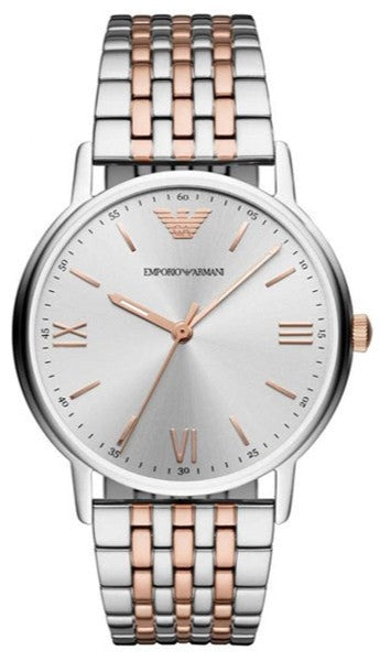  Shop Authentic Emporio Armani Kappa Quartz Silver Dial Two Tone Mesh Bracelet Watch For Men - AR11093 - Luxxuri