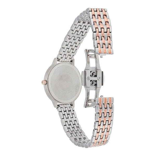  Shop Authentic Emporio Armani Silver Sunray Dial Two Tone Steel Strap Watch For Women - AR11113 - Luxxuri