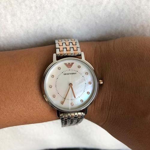  Shop Authentic Emporio Armani Mother of Pearl Dial Two Tone Stainless Steel Watch For Women - AR11094 - Luxxuri