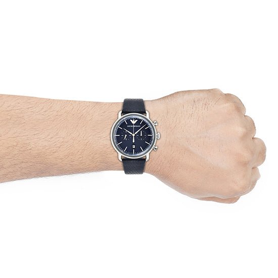  Shop Authentic Emporio Armani Aviator Blue Dial Blue Leather Strap Watch For Men - AR11105 - Luxxuri
