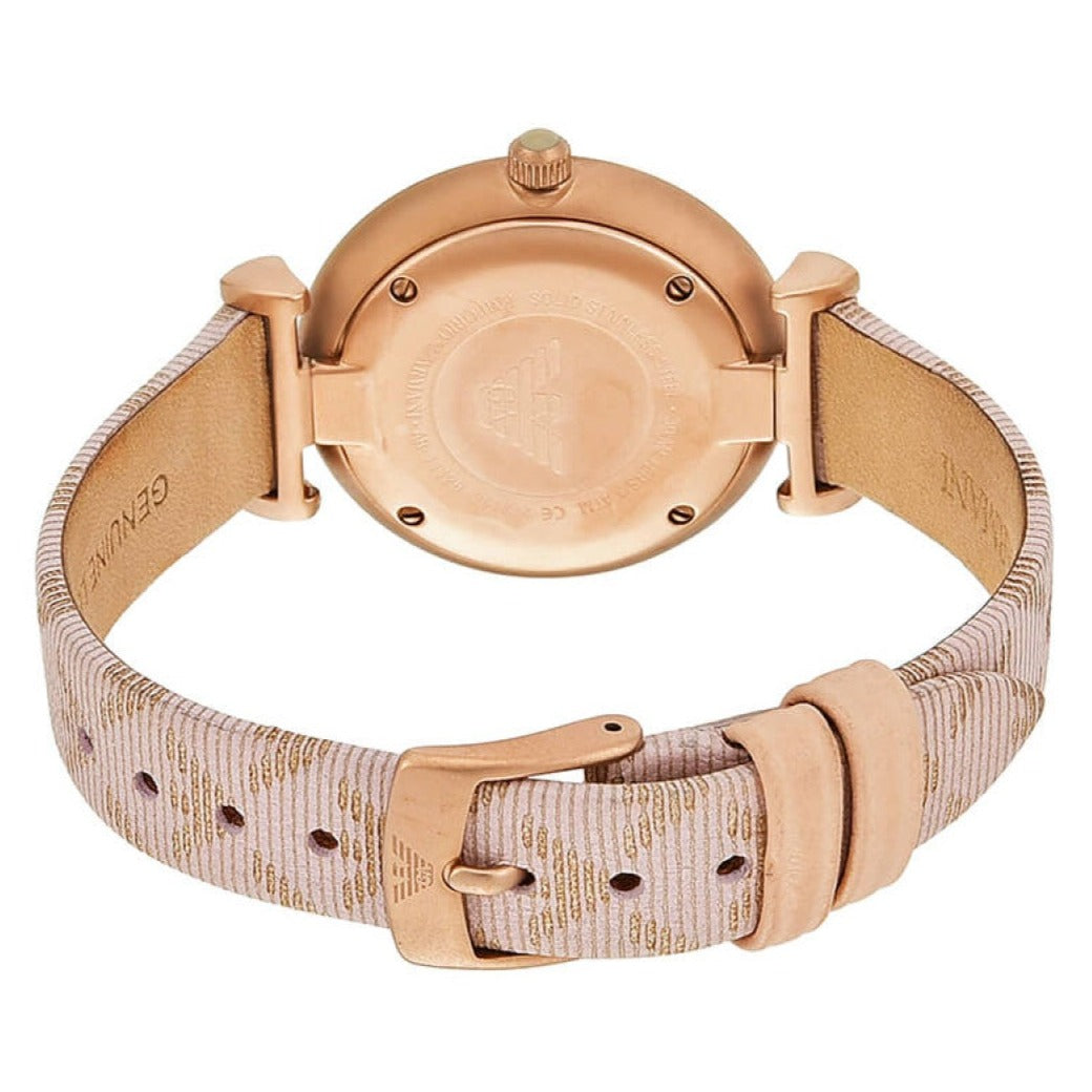  Shop Authentic Emporio Armani Analog Grey Dial Pink Leather Strap Watch For Women - AR11126 - Luxxuri