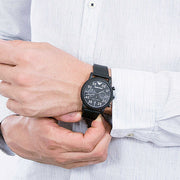  Shop Authentic Emporio Armani Luigi Chronograph Black Dial Black Leather Strap Watch For Men - AR11133 - Luxxuri