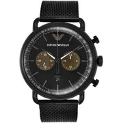  Shop Authentic Emporio Armani Aviator Black Dial Black Mesh Bracelet Watch For Men - AR11142 - Luxxuri