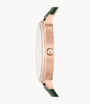  Shop Authentic Emporio Armani Mother of Pearl Dial Green Leather Strap Watch For Women - AR11150 - Luxxuri