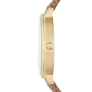  Shop Authentic Emporio Armani Kappa Quartz Mother of Pearl Taupe Dial Brown Leather Strap Watch For Men - AR11151 - Luxxuri