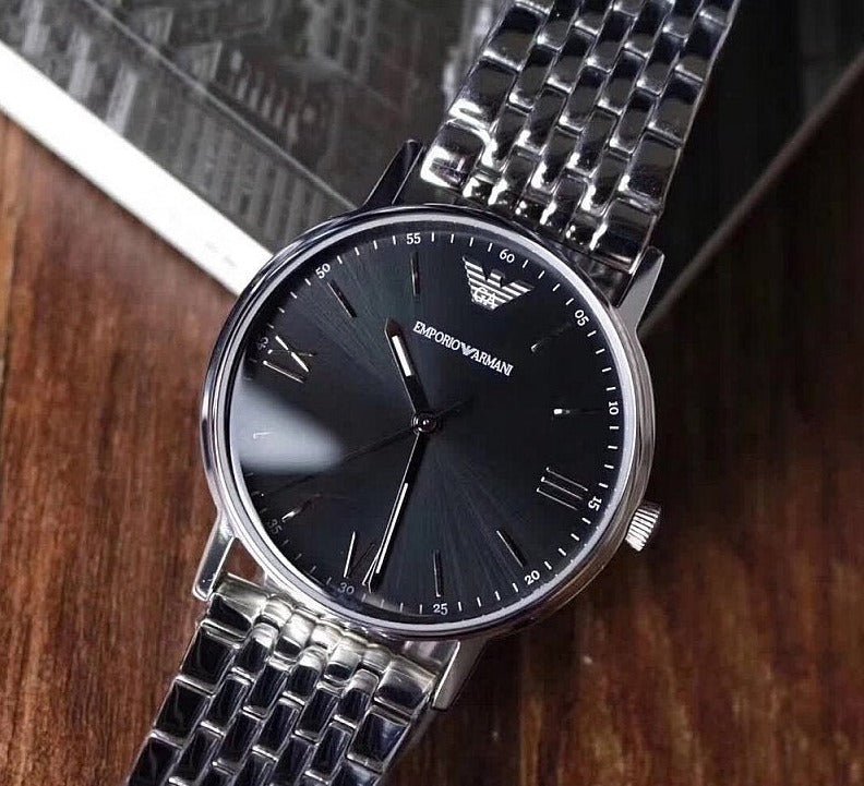  Shop Authentic Emporio Armani Kappa Black Dial Silver Steel Strap Watch For Men - AR11152 - Luxxuri