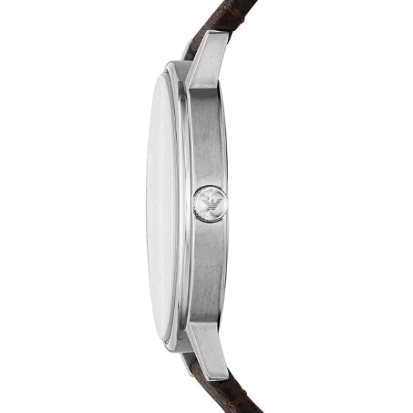  Shop Authentic Emporio Armani Kappa Quartz Black Dial Brown Leather Strap Watch For Men - AR11153 - Luxxuri