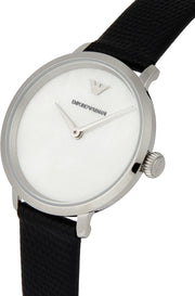  Shop Authentic Emporio Armani Modern White Dial Black Leather Strap Watch For Women - AR11159 - Luxxuri