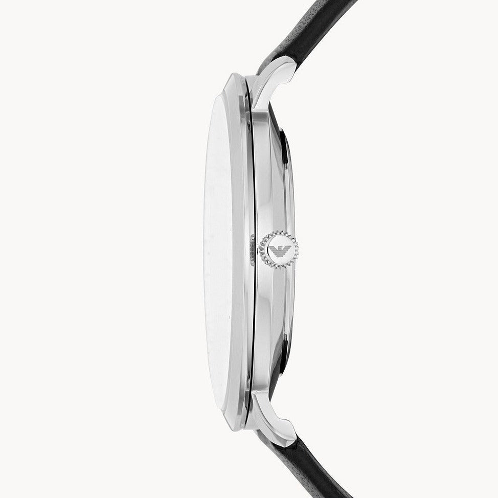  Shop Authentic Emporio Armani Modern Slim Quartz Grey Dial Black Leather Strap Watch For Men - AR11162 - Luxxuri