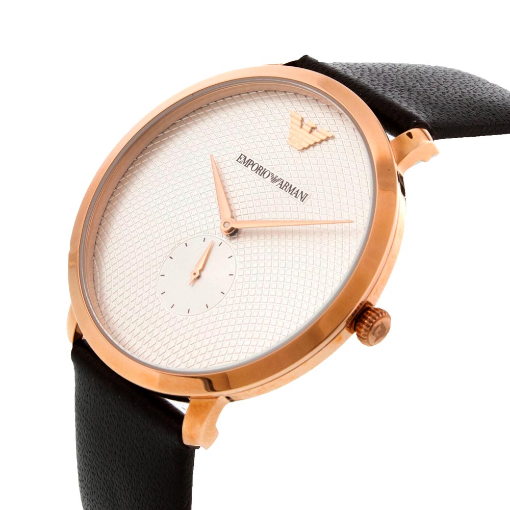 Shop Authentic Emporio Armani Modern Slim Analog Silver Dial Brown Leather Strap Watch For Men - AR11163 - Luxxuri