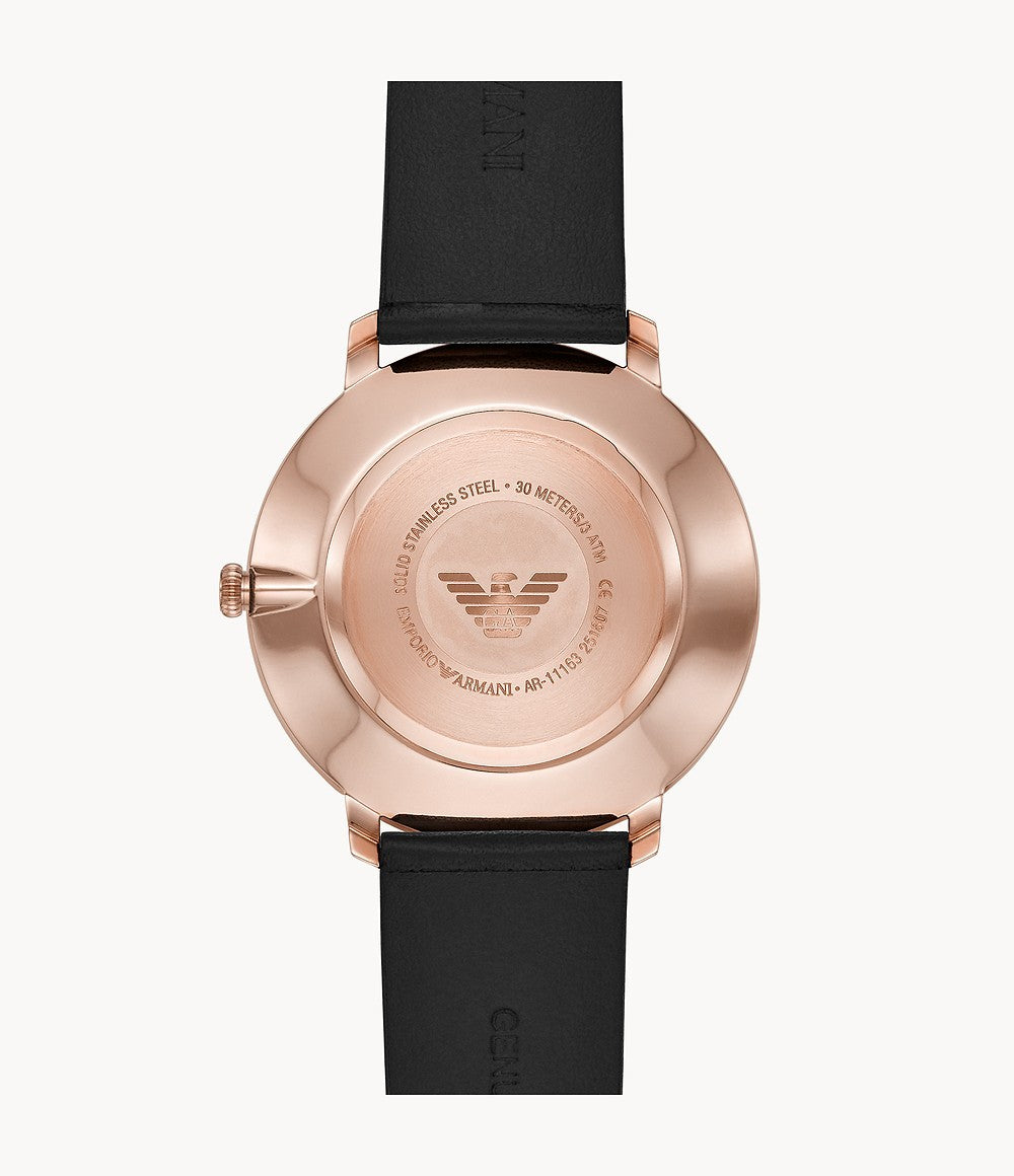  Shop Authentic Emporio Armani Modern Slim Analog Silver Dial Brown Leather Strap Watch For Men - AR11163 - Luxxuri