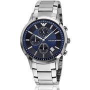  Shop Authentic Emporio Armani Renato Chronograph Blue Dial Silver Steel Strap Watch For Men - AR11164 - Luxxuri
