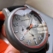  Shop Authentic Emporio Armani Chronograph Quartz Grey Dial Black Leather Strap Watch For Men - AR11174 - Luxxuri