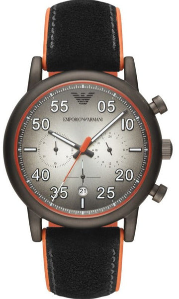  Shop Authentic Emporio Armani Chronograph Quartz Grey Dial Black Leather Strap Watch For Men - AR11174 - Luxxuri