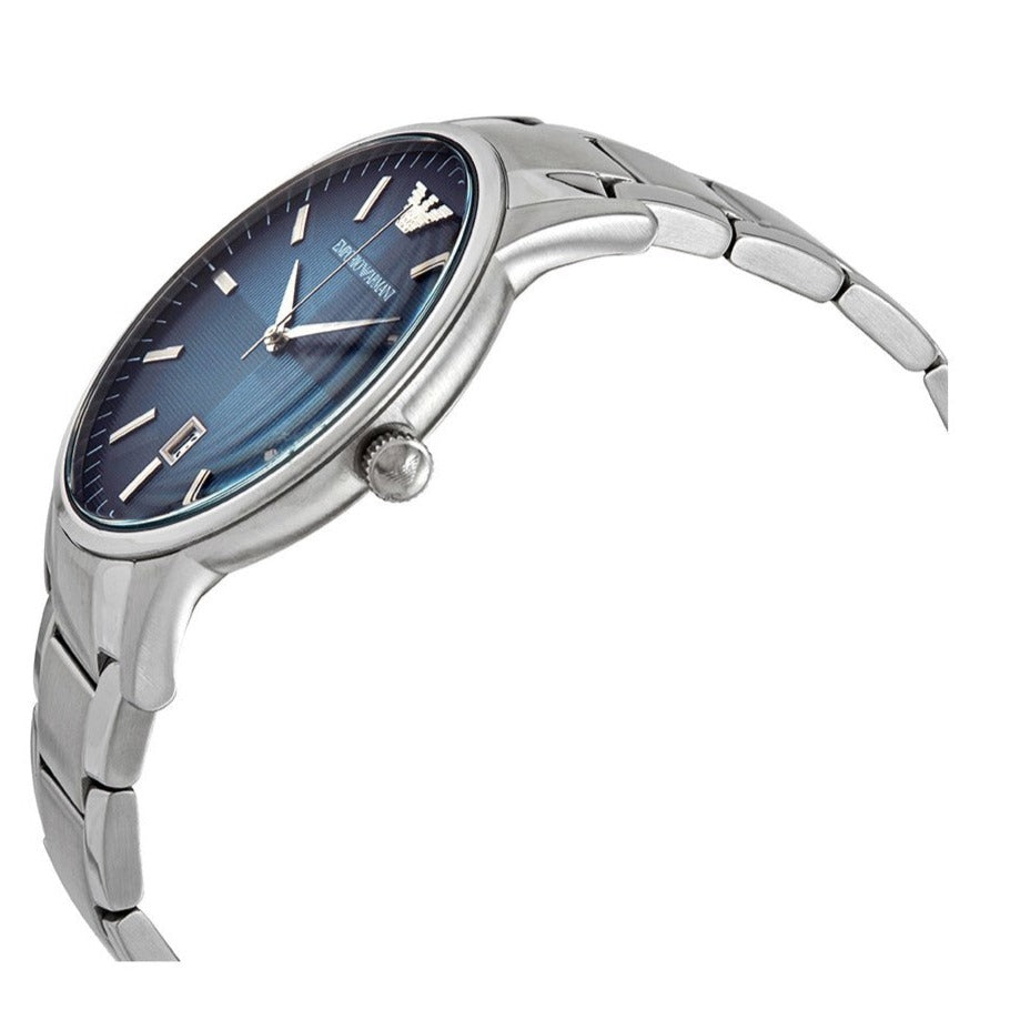  Shop Authentic Emporio Armani Renato Quartz Blue Dial Silver Steel Strap Watch For Men - AR11182 - Luxxuri
