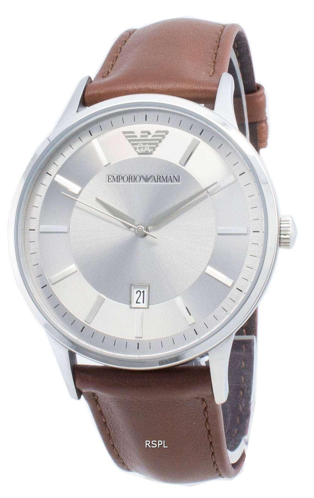  Shop Authentic Emporio Armani Renato Quartz Silver Dial Brown Leather Strap Watch For Men - AR11185 - Luxxuri