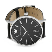  Shop Authentic Emporio Armani Renato Analog Black Dial Black Leather Strap Watch For Men - AR11186 - Luxxuri