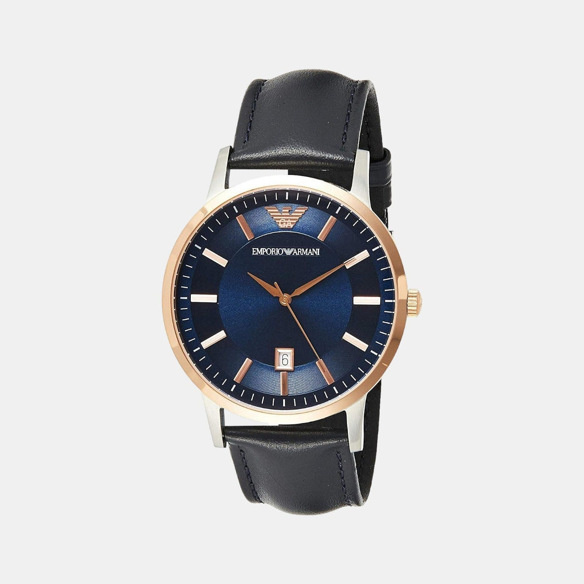  Shop Authentic Emporio Armani Renato Analog Blue Dial Black Leather Strap Watch For Men - AR2506 - Luxxuri