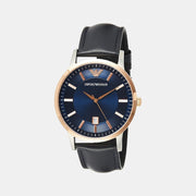  Shop Authentic Emporio Armani Renato Analog Blue Dial Black Leather Strap Watch For Men - AR2506 - Luxxuri