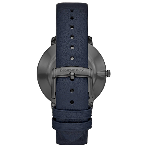  Shop Authentic Emporio Armani Modern Slim Analog Silver Dial Blue Leather Strap Watch For Men - AR11214 - Luxxuri