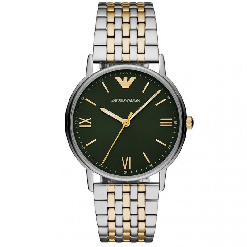  Shop Authentic Emporio Armani Kappa Quartz Black Dial Two Tone Mesh Bracelet Watch For Men - AR11228 - Luxxuri