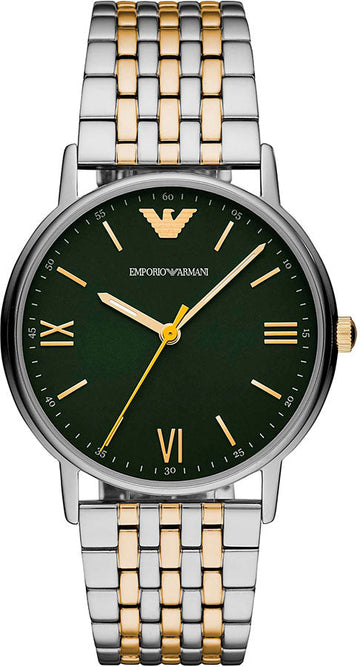  Shop Authentic Emporio Armani Kappa Quartz Black Dial Two Tone Mesh Bracelet Watch For Men - AR11228 - Luxxuri